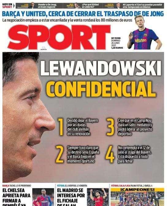 Sport: "Lewandowski confidencial"