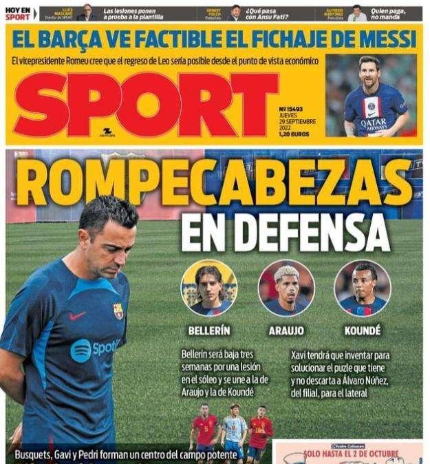 Sport: "Rompecabezas en defensa"