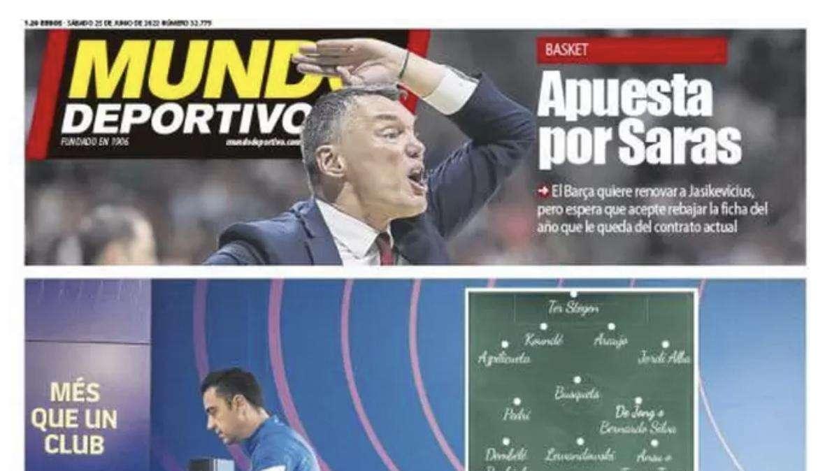 Mundo Deportivo: "El once de Xavi"