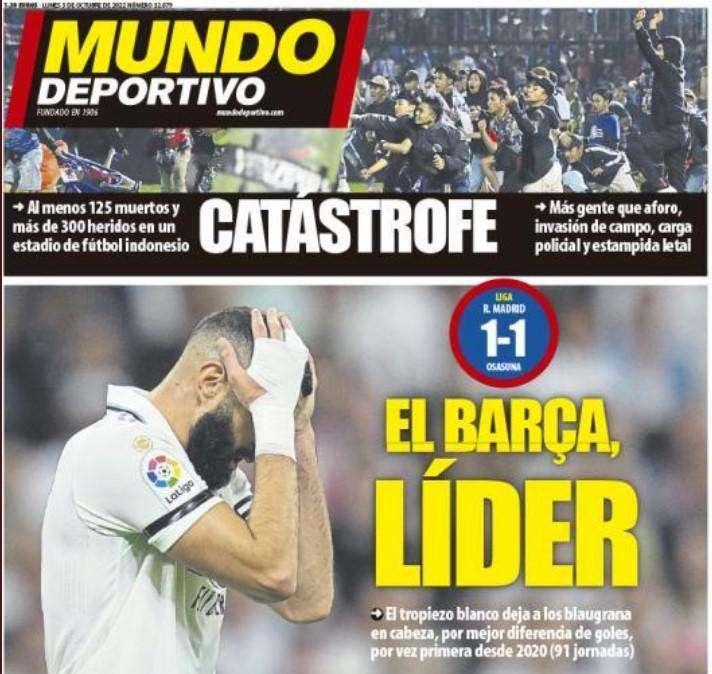 Mundo Deportivo: "El Barça, líder"