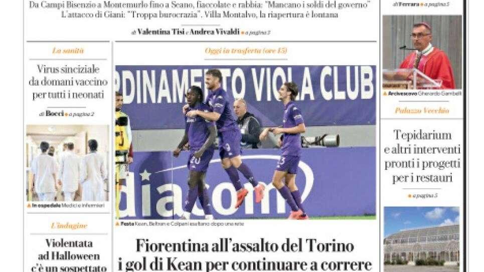 Repubblica (ed. Firenze): "Fiorentina all'assalto del Torino, servono i gol de Kean"
