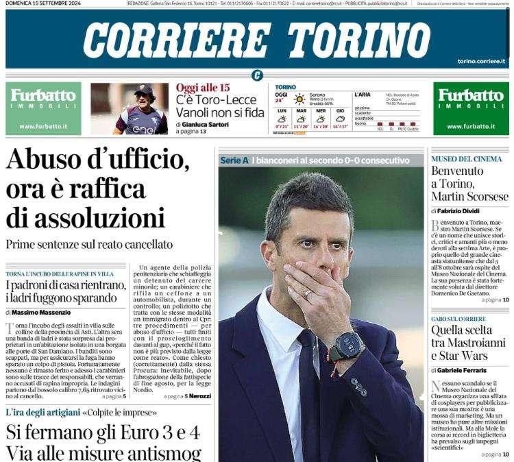 Il Corriere ed. Torino: “Vanoli teme il trappolone: «Le partite dopo la sosta sono sempre le più delicate»”