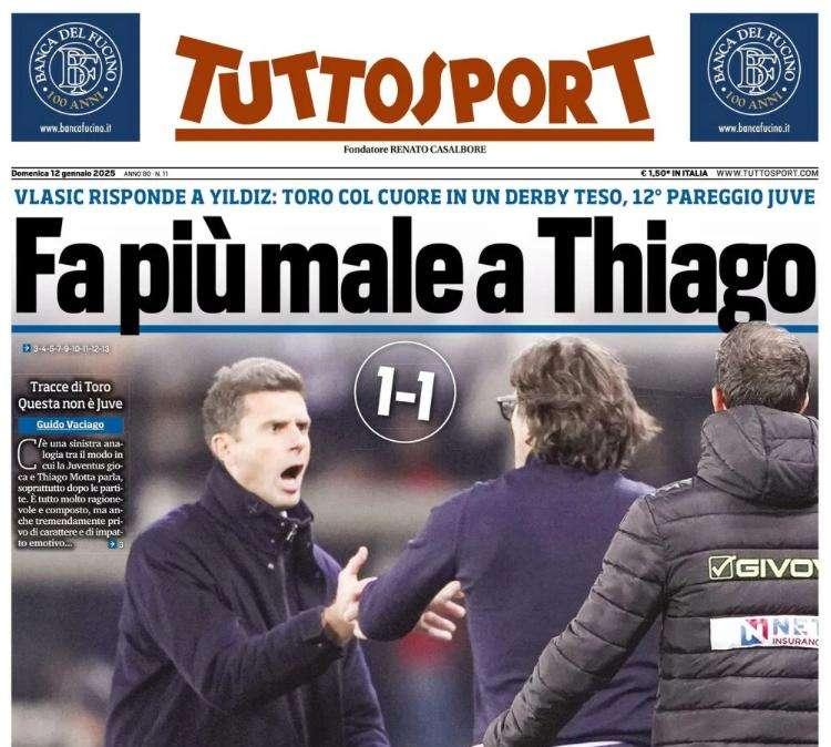 Tuttosport sul derby della Mole: “Fa più male a Thiago”