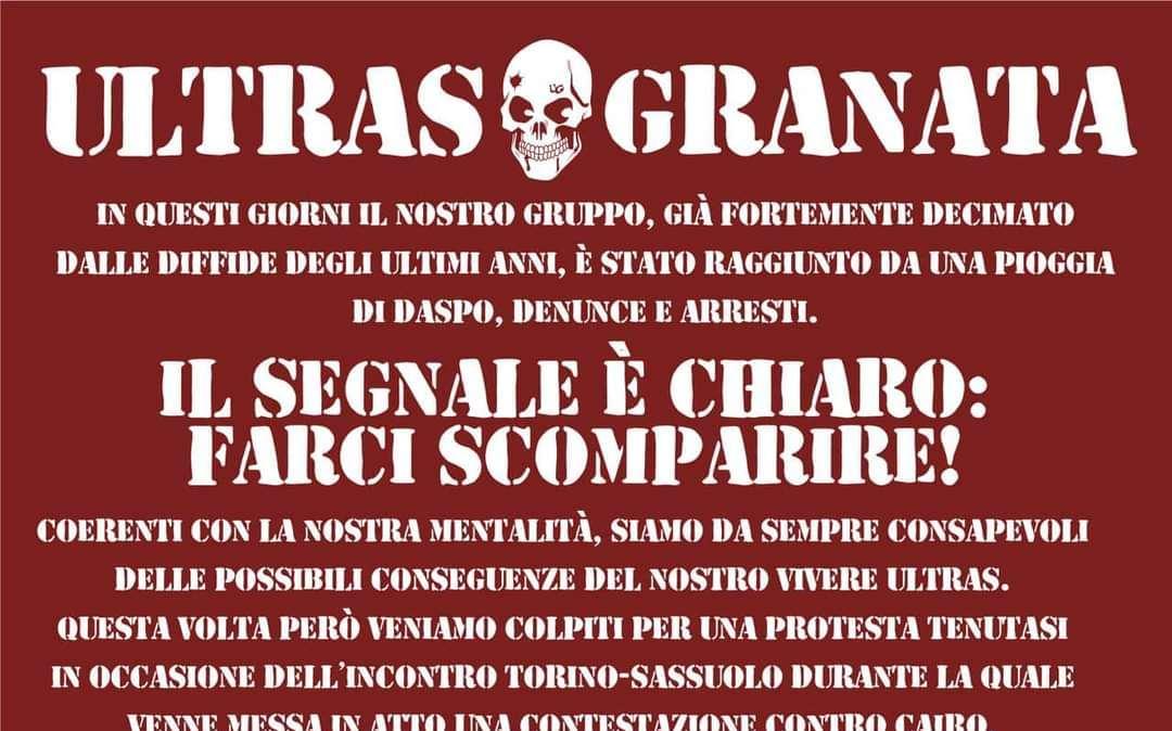 La Curva Maratona senza striscioni domani sera
