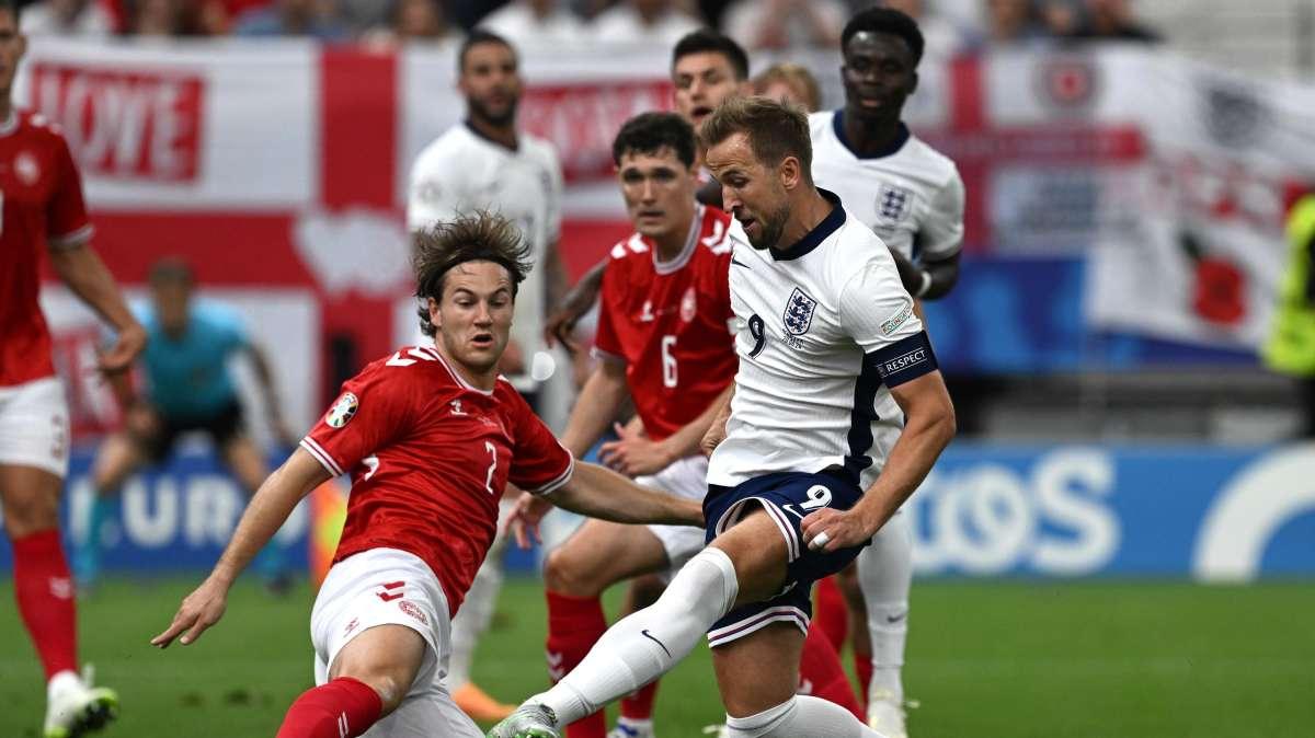 Euro 2024: parità all'intervallo tra Danimarca ed Inghilterra. Hjulmand risponde a Kane
