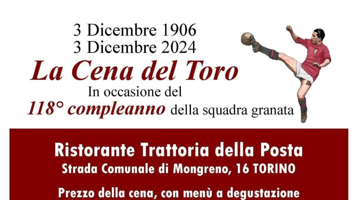 118 anni di Toro, “La Cena del Toro” per festeggiare