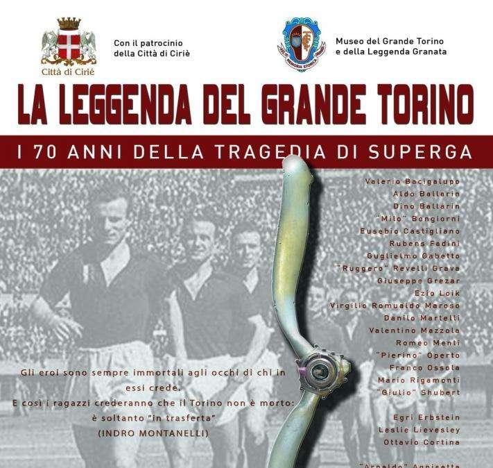 Museo del Toro, invito a "La leggenda del Grande Torino a Palazzo D’Oria a Cirié”
