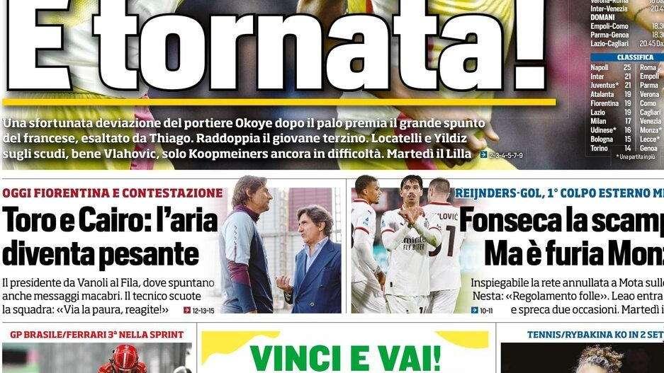 Tuttosport: “Toro e Cairo: l’aria diventa pesante”