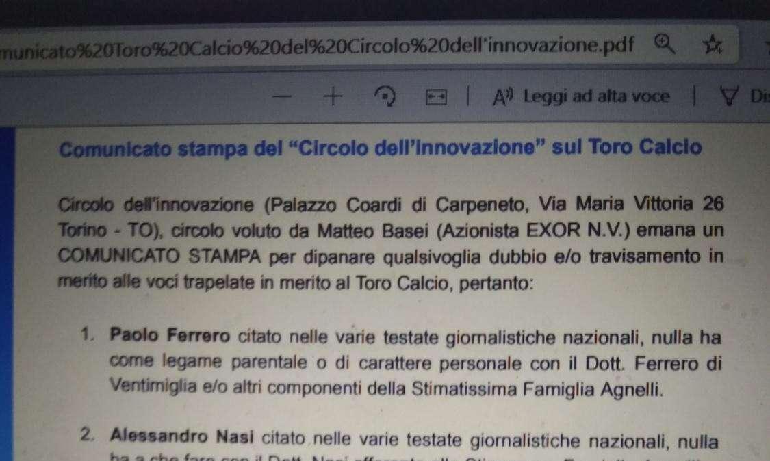 Altre smentite di chi è stato citato fra i potenziali acquirenti del Torino