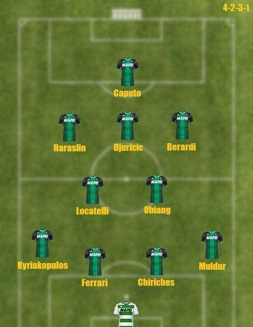 Probabile formazione Sassuolo - Un solo dubbio per De Zerbi