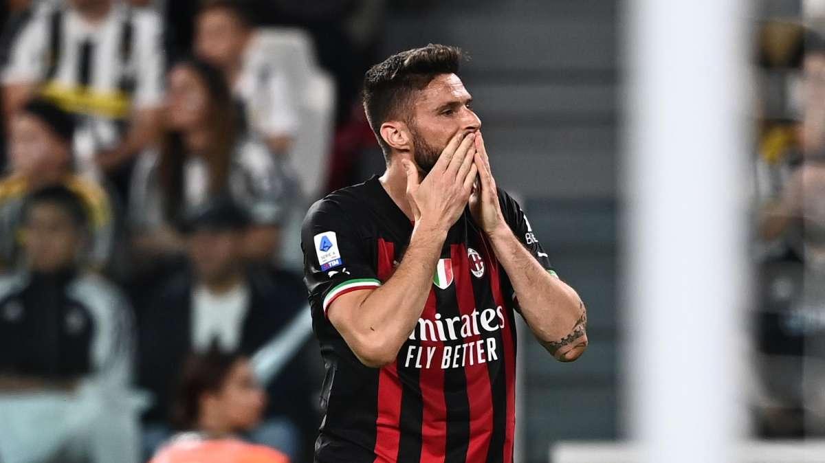 Serie A: Milan avanti sulla Juventus all'intervallo grazie a Giroud 