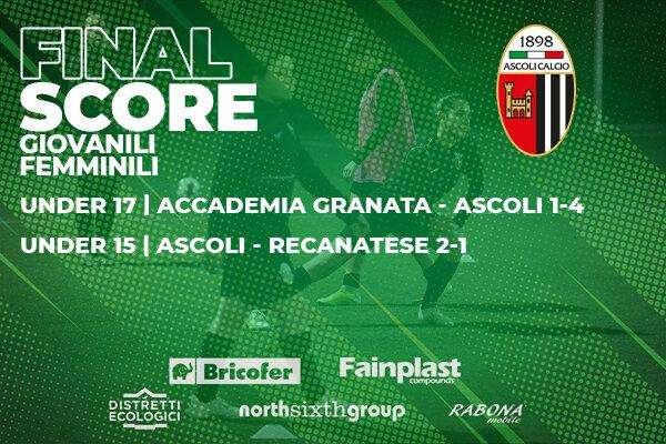 ASCOLI CALCIO FEMMINILE: I RISULTATI DEL WEEKEND