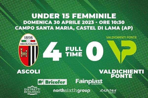 CAMPIONATO UNDER 15 FEMMINILE: ASCOLI - VALDICHIENTI PONTE 4-0