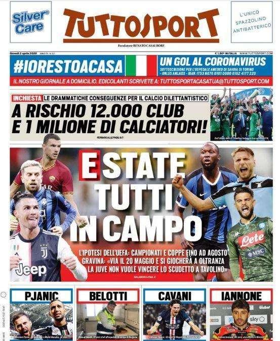 L'apertura di Tuttosport sulla Serie A: "Estate tutti in campo"