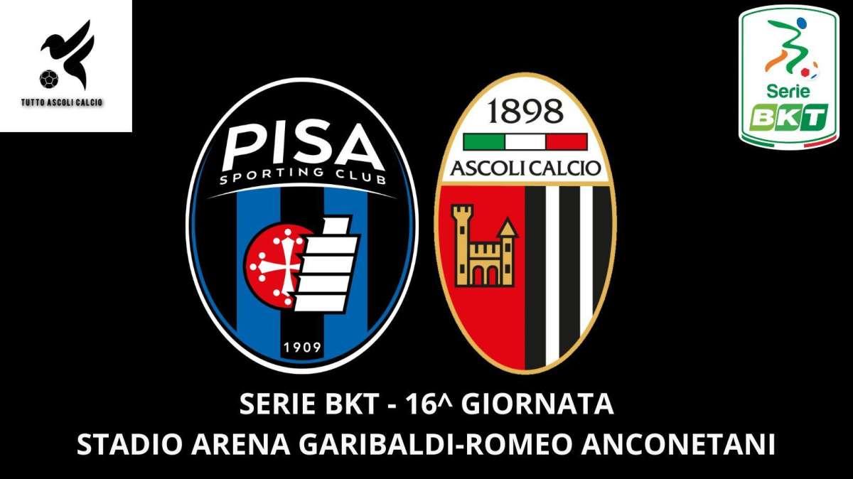 PISA-ASCOLI 2-0: bianconeri ko e scavalcati in classifica