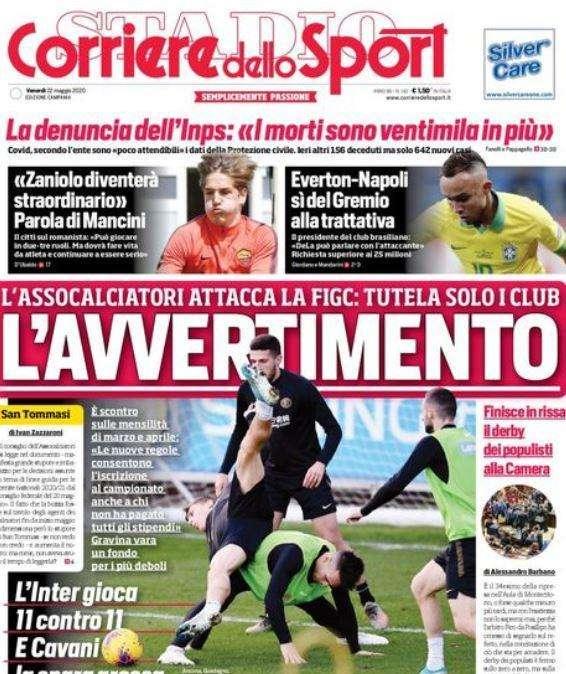 Corriere dello Sport sulle parole dell'AIC: "L'avvertimento"