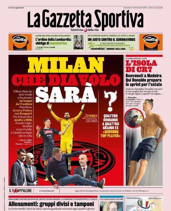 L'apertura de La Gazzetta dello Sport: "Milan, che Diavolo sarà?"