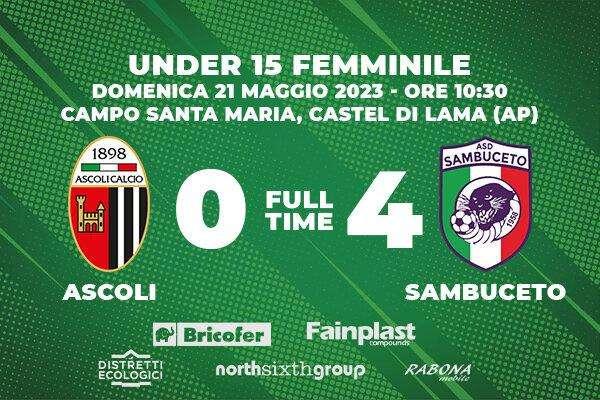 CAMPIONATO UNDER 15 FEMMINILE: ASCOLI-SAMBUCETO 0-4