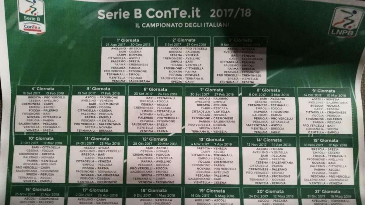 Calendario Serie B 2017/18: esordio in trasferta, prima al Del Duca contro la Pro Vercelli