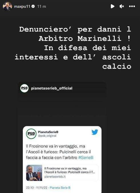 Pulcinelli tuona: "Denuncerò l'arbitro Marinelli" 