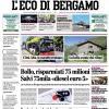 PRIMA PAGINA – L'Eco di Bergamo: "Atalanta verso la Juventus. Quattro in azzurro"