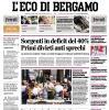 PRIMA PAGINA – L'Eco di Bergamo: "L'Atalanta e le altre Il punto sul mercato delle big di Serie A"
