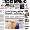 PRIMA PAGINA – L'Eco di Bergamo: "Quattro atalantini a caccia di riscatto in maglia azzurra"