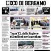 PRIMA PAGINA – L'Eco di Bergamo: "Abbonamenti: novità studenti. Gaetano a Bergamo"