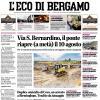 PRIMA PAGINA – L'Eco di Bergamo: "Un poker d'assi per l'attacco di Sarri. Oggi test con l'Arezzo"