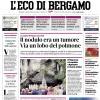 PRIMA PAGINA – L'Eco di Bergamo: "Atalanta verso la Conference col morale alto"