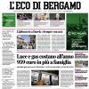 PRIMA PAGINA – L'Eco di Bergamo: "L'Atalanta a casa Juve cerca punti e certezze"