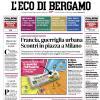 PRIMA PAGINA – L'Eco di Bergamo: "L'Atalanta oggi in trasferta contro il Milan"