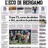 PRIMA PAGINA – L'Eco di Bergamo: "Palestra: il Chelsea sorpassa l'Inter. Piace Alajbegovic"