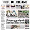PRIMA PAGINA – L'Eco di Bergamo: "Dea, bisogna intervenire sul centrocampo"