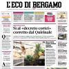 PRIMA PAGINA – L'Eco di Bergamo: "Con il 4-2-3-1 Gaetano resta una risorsa"