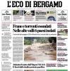 PRIMA PAGINA – L'Eco di Bergamo: "Atalanta frenata dall'Hapoel Tel Aviv. E fuori dallo stadio protesta pacifica"
