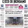 PRIMA PAGINA - L'Eco di Bergamo: "Atalanta, prova di forza al debutto in Conference: 3-1 al Pafos"