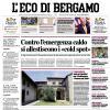 PRIMA PAGINA – L'Eco di Bergamo: "Salta l'affare Ederson col Manchester United"