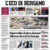 PRIMA PAGINA – L'Eco di Bergamo: "Hien, infortunio serio: fuori un mese o due"