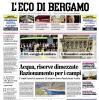 PRIMA PAGINA – L'Eco di Bergamo: "Da Liedholm a Sarri, quanti modi diversi di «vedere» la zona"