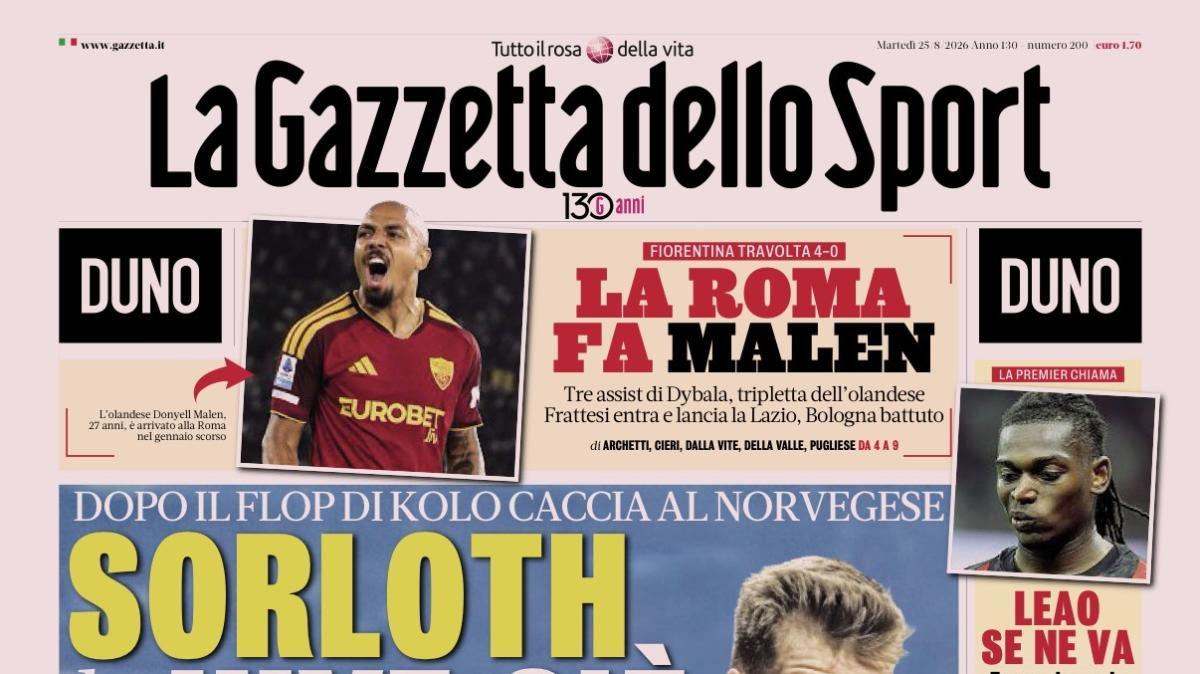 PRIMA PAGINA – La Gazzetta dello Sport: "Sorloth la Juve c'è"