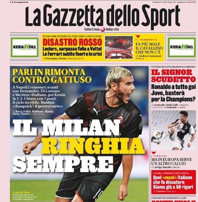 La Gazzetta dello Sport in apertura: "Conte vuole il secondo"