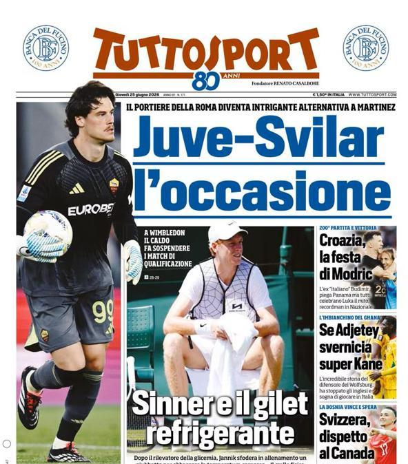 PRIMA PAGINA - Tuttosport: "Juve-Svilar l’occasione"