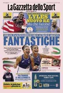 La prima pagina de La Gazzetta dello Sport: "Atalanta, guaio Real: Scamacca ko"