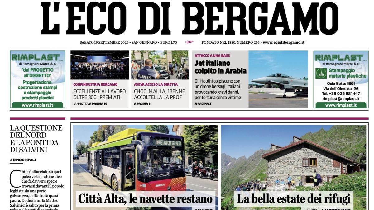 PRIMA PAGINA – L'Eco di Bergamo: "Atalanta verso la Juventus. Quattro in azzurro"