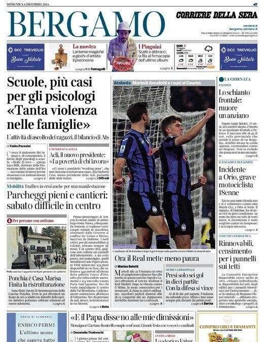 Vola Atalanta, la prima pagina del Corriere di Bergamo: "Ora il Real fa meno paura"