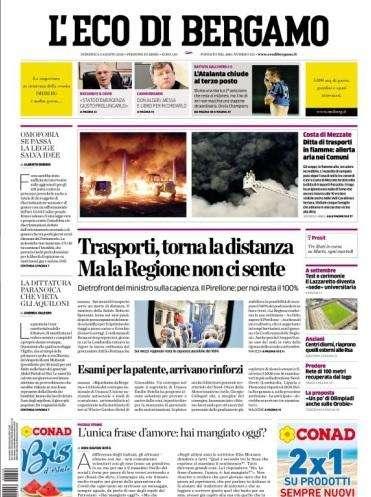 L'Eco di Bergamo: "L'Atalanta chiude al terzo posto"