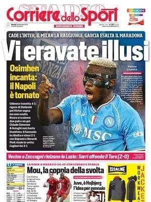 Il Napoli torna a vincere, il Corriere dello Sport in prima pagina: "Vi eravate illusi"