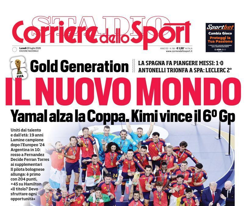 PRIMA PAGINA - Corriere dello Sport: "Il nuovo Mondo"