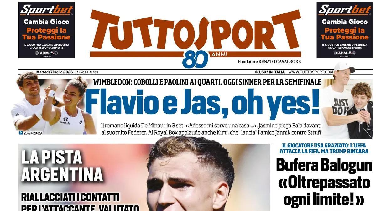 PRIMA PAGINA – Tuttosport: "Pellegrino Mossa Juve"